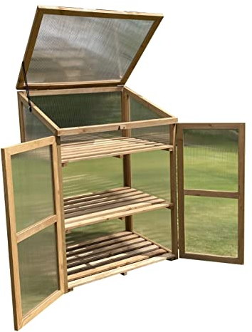 Selections Wooden Framed Polycarbonate Growhouse Mini Greenhouse