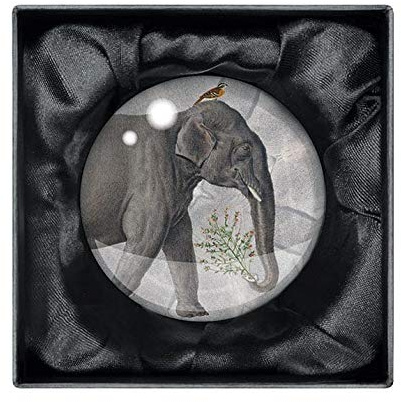 Museums & Galleries Crystal Glass Elephants Dome Paperweight