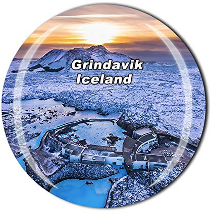 Grindavik Island 3D Kühlschrankmagnet Kristall Glas Magnet Reise Souvenir Sammlung Geschenk Magnet Sticker Home Küche Dekoration