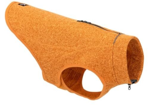 Kurgo Core Sweater - Suéter para Perros para Clima Frío - Tela de Forro Polar de Punto, Cuello Ajustable y Reflectante - Naranja Heather - S