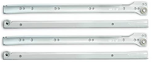 Undermount Drawer Runner Sets for Drawers 250mm-500mm Deep White Metal (400mm)