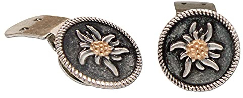 Alpenflüstern Trachten-Schuhclips Edelweiß (antik-silber-farben) API120
