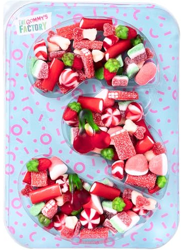 Gommy's Factory, Party Numbers n 3. Tarta de gominolas para cumpleaños con forma de números. 500g de chuches