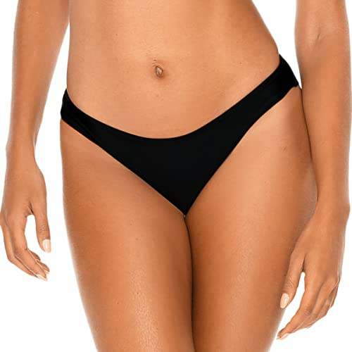 RELLECIGA Damen Bademode Bikinihose Unterteil Brazilian Cut Bikini Bottom Schwarz S