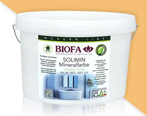 BIOFA SOLIMIN Mineralfarbe Wandfarbe 3051 Silikatfarbe Innenraumfarbe Feuchtraumfarbe PG4 6501 4,00L