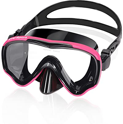 EverSport Occhialini da nuoto per adulti con copertura per il naso per donne e uomini, nessuna perdita, ampia visuale trasparente, maschera subacquea per immersioni in acqua aperta, piscina