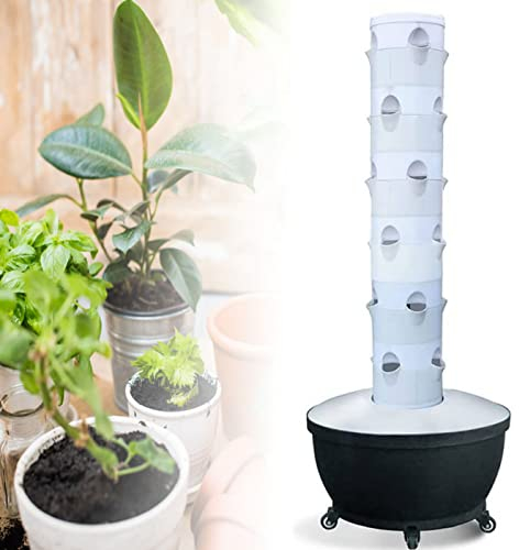 GBHJJ Hydroponik-Turm, 6 Etagen 36 Pods Garten-Hydroponik-System, Aeroponik-Growkit Aquaponik-Pflanzsystem für Kräuter, Obst und Gemüse