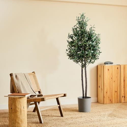 BLAINE | Olivo 100cm | Plantas Artificiales Decorativas | Planta Artificial Grande | Plantas Artificiales para Interior/Exterior | Planta Artificial Realista Decorativa para Casa