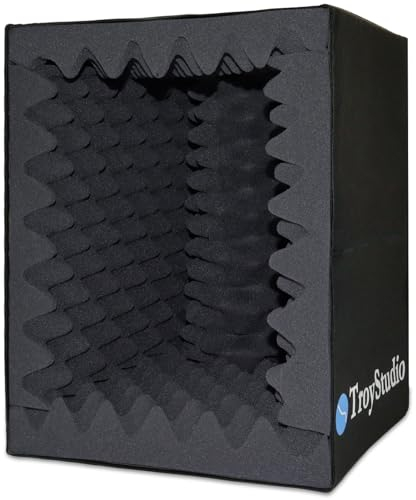 BXI Tragbare Schallaufnahme-Vokalkabine - |Reflexionsfilter & Mikrofon-Isolationsschild| - |Großer, faltbarer, ständermontierbarer, super dichter schalldämmender Schaumstoff