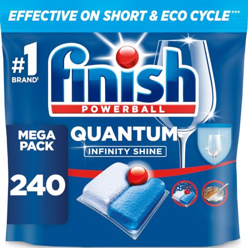 Finish Quantum Infinity Shine Dishwasher Tablets Bulk | Scent : Fresh | Size: 240 Dishwasher Tabs (120 tabs x 2)| For Sparkling Clean