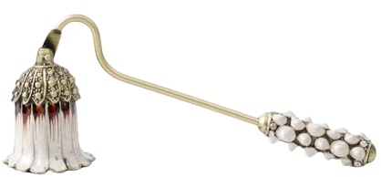 Elynovaa Candle Snuffer, Elegant Candle Extinguisher Candlesnuffer with Long Handle, Candle Stopper for Putting Out Candle Flame Safely, Candle Accessories Gift - White