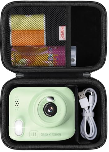 BOVKE Macchina Fotografica Istantanea Custodia per HiMont/ASTGMI/MYSTILUCK/TIATUA/Hangrui Macchina Fotografica Bambini Istantanea, Tasche per rotoli di Carta Termica per Fotocamera e Accessori, Nero