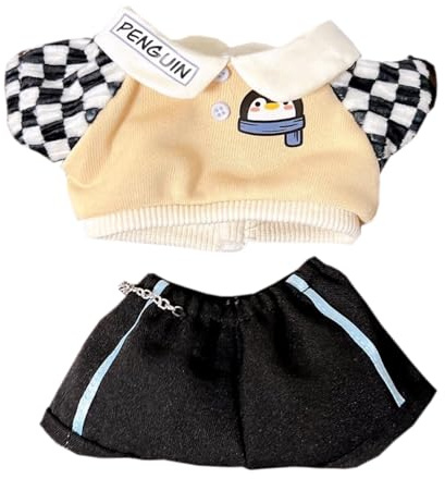 niannyyhouse 10cm 20cm Plüsch Puppe Kleidung Jacke Hose Pinguin Trainingsanzug Anzug Puppen Zubehör Dress Up (Braun, 20cm)