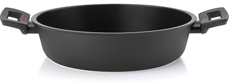 Guzzini - Casseruola bassa in alluminio, antiaderente, 28 cm, Nero COOK&PLUS