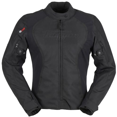 Furygan Odessa-Blouson Moto homologué Femme Toutes Saisons Protection D3O Ventilation Etanche-Poches de Rangement-Raccordement Pantalon, Noir, S Women's