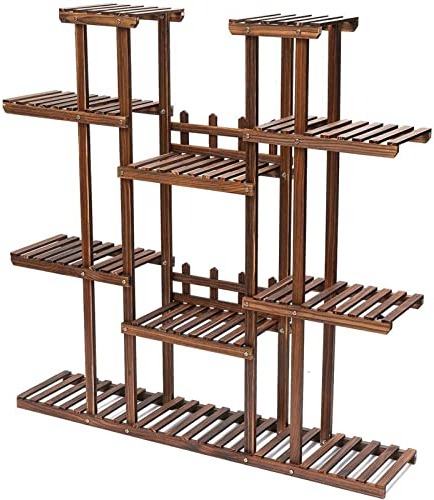 Flower Stand Multi Tier Blume Halter 9-Schicht Stehen Rack Holz Regale Balkon Blume Rack Plant Stand Garten Bonsai Display Regale Anlage Stehen