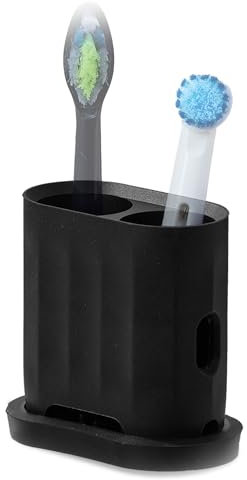 Wingcases - Zahnbürstenhalter (2 Matten) mit Saugnapf Nicht umfallen, Aufsteckbürsten Halter, Unterlage Nassrasierern für Elektrische Zahnbürste Oral B iO, Philips Sonicare, Zungenschaber, Silikon