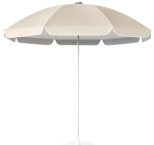 220 cm/260 cm Parasol de Jardin, Parasol Rond d'extérieur, Parasol de Table Portable avec Protection UV 50+ pour Plage, Balcon, Terrasse(220cm/7ft)