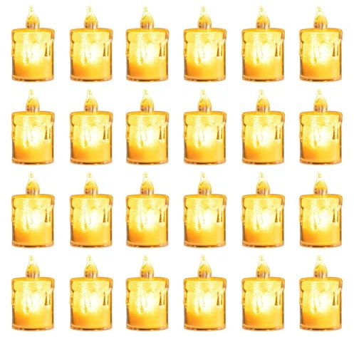 Riaisttd Bougies décoratives sans flamme, bougie chauffe-plat en LED, bougies en à piles, fausses bougies électriques, bougies chauffe-plat LED, bougie sans flamme pour événements