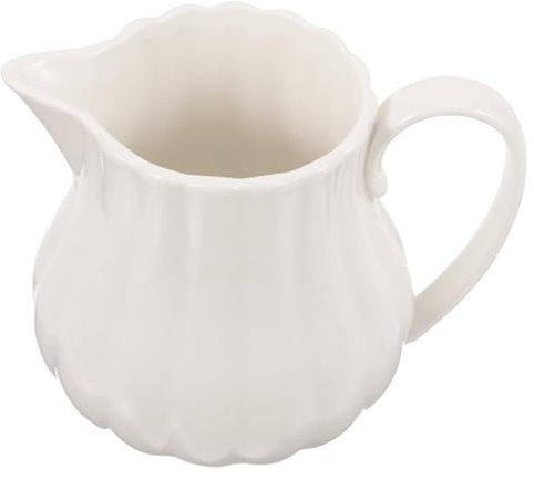 LALADEFIEE Jarra de Cerámica para Leche 240ml, Color Claro, Vertido Fácil y Tacto Cómodo, Adecuado para Café en Restaurante o Cafetería