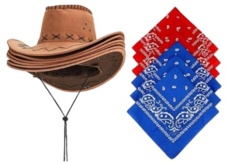 Harilla 6X Western Cowboy Hut Casual Sonnenhut für Musik Festival Reise Bühne Leistung