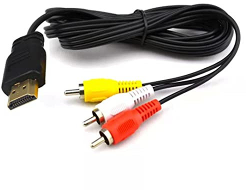 Yiany Câble HDMI vers AV, 1080P HDMI mâle vers 3-RCA Audio Vidéo Convertisseur Câble AV Composants Adaptateur pour HDTV DVD - 1,5 m