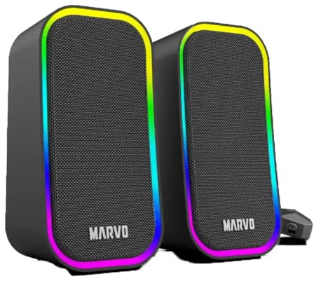 MARVO SG285 Havoc 20 2.0 Stereo RGB Gaming Speaker Kraftfull utgång 6W - Volume RGB 5 belysningslägen