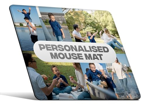 Personalisierbares Foto-College-Mauspad, rutschfeste Unterseite, Schreibtischunterlage, perfekt für Büro, Zuhause, Schule, Gaming, Geschenk für Geburtstage, Jubiläen, 6 Collagen