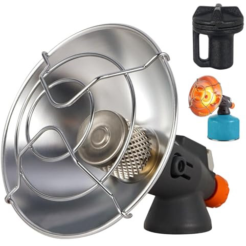 Riscaldatore a gas Riscaldatore portatile da campeggio a butano per esterni con valvola di controllo, per tenda riscaldamento rapido Canotta per escursionismo Zaino in spal