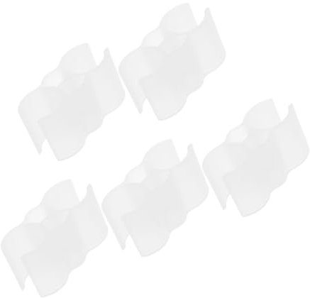 FRCOLOR 5pcs Double Clamp Connectors Plastic Pipe Securing Accessories for Broom Handle Shelf Support Fence Panel Support