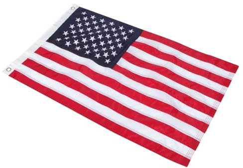 HEMOTON Drapeau Américain Brodé 90x60cm En Toile Oxford Pour Décoration Extérieure Et Bateaux, Léger Et Résistant, Pavillon Décoratif Pour Festivités Nationales