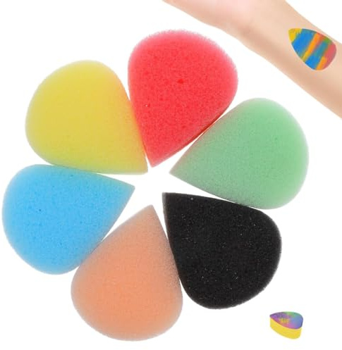 CEJAS 12 Stück Malschwamm, Teardrop Schwamm Set,SchwäMmchen Schule, Saugfähig Malerei Keramik Aquarell Kunst Schwämme Für Handwerk Farbe Gesichtsbemalung Hobbys(Farbig)