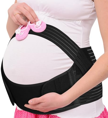 AUYAO Graviditetsbälte för gravid, justerbart andningsbart magbälte, mag-/ländryggsstöd för smärtlindring i bäckenet, höft, rygg, för dagligt bruk och sport