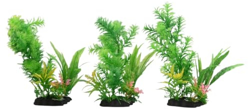 Novocloud 3 Piezas Acuario Planta Artificial, Plantas Plástico Acuario Planta Decoraciones de Pecera, 28 cm Alta Pecera Plantas de Simulación Vívida para Decoración de Acuarios y Peceras