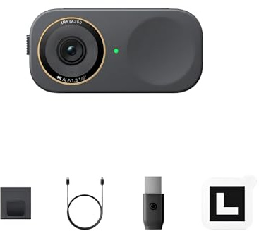 Insta360 Link 2C Pro, Cámara Web 4K para PC Mac con Sensor 1/1.3, HDR y micrófonos con cancelación de Ruido para reuniones Online, bajo Rendimiento en Baja luminosidad, Enfoque automático