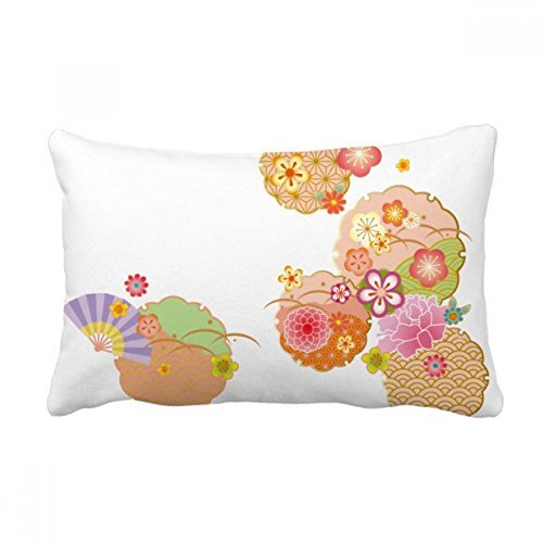 DIYthinker FÖlding Fan Sakura-Muster Geometrie Wurflendenkissen Kissenbezug Startseite Dekor-Geschenk 16 Zoll x 24 Zolls Mehrfarbig