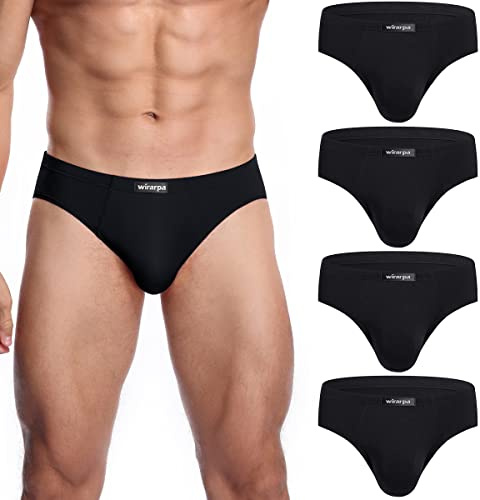 wirarpa Slip Homme Elasticité Microfibre sous Vetement Lot de 4 Niore Taille 2XL