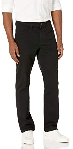 Amazon Essentials Pantalon Chino Stretch Confortable à 5 Poches Coupe Droite Homme, Noir, 38W / 30L