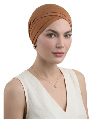 Deresina Headwear W-Front Bambus Chemo Kopfbedeckung für Frauen – Weiche Turban bei Haarausfall und Alopezie, Atmungsaktive und Bequeme Mütze