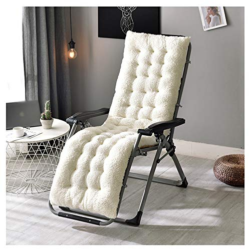 GELing Auflage für Deckchair Flair Liege-Stuhl Polster-Auflage mit Schaumflockenfüllung ，Weiß,160X50X12cm