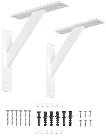 ALUSFERA Regalhalterung aus Aluminium – Set mit 2 Regalwinkel - Tragkraft bis 35 kg - Inkl. Montagemateria - Stabilität und Modernes Design - Erhältlich in drei Größen und Farben