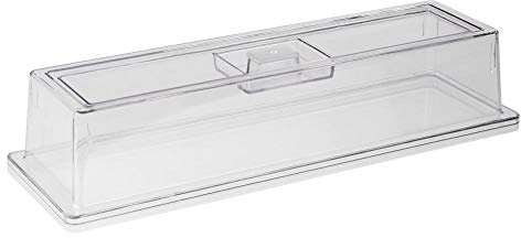 APS 11044 GN Abdeckhaube, passend für GN 2/4 Tabletts, 53 x 16,2 cm, H: 10,5 cm, glasklarer Kunststoff, nahezu unzerbrechlich, ohne Tablett, aus Polycarbonat, Transparent