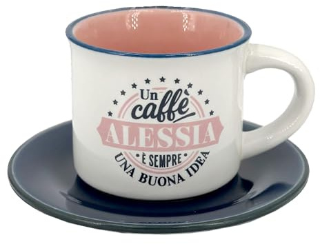 TAZZINA DA CAFFE' PERSONALIZZATA CON PIATTINO - ALESSIA