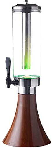Boyuan Tour à bière, Distributeur de bière, Distributeur de Boissons 3L, avec Tube de Glace Amovible en Acier Inoxydable et lumières LED, Facile à Nettoyer, pour Bar à Domicile, Buffet, Restaurant,A