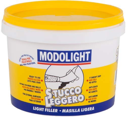 MODOLIGHT 1 l - Professioneller Spachtelmasse, superleicht, aus gebrauchsfertiger Paste für Innen- und Außenbereiche, formbar, ideal für große Spalten, Kanten und Modellbau