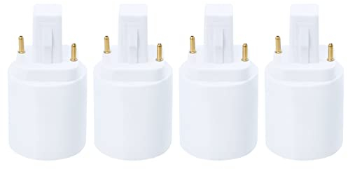 TEHAUX G24D Auf E27 Adapter - 4 StüCk Lampenfassung Konverter FüR Led Halogen Und GlüHlampen Robuste Bauweise FüR Energieeffiziente BeleuchtungslöSungen