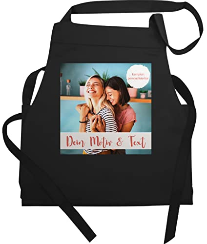 Geschenk mit Namen personalisiert by Shirtracer - Schürze - Text Erwachsene - Eigenes Foto I Eigenes Bild