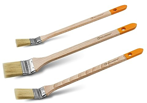 ROLLINGDOG 3 pennelli lunghi per radiatore, per soffitti, pareti alte (25 mm, 38 mm, 50 mm)