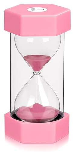 1 Minutes Sabliers, Fonction sablier, Sablier Enfant, Minuteur Sabliers, Sablier Sécurité Enfant, Sablier Sable Horloge Minuteur, décoration de la Maison, Rose.