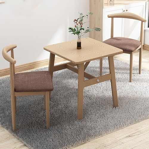 Esstisch-Set Büro-Empfangsraum-Clubtisch Besprechungstisch Mit Stühlen Quadratischen Tisch Küchentisch Und Stühle For 2 Personen For Esszimmer,Küche,Restaurant Und Wohnzimmer ( Color : Wood+brown , Si